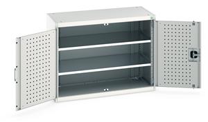 Bott Tool Storage Cupboards for workshops with Shelves and or Perfo Doors Bott Perfo Door Cupboard 1050Wx525Dx800mmH - 2 Shelves